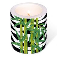 Kerze - Bambusblätter