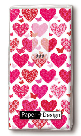 Taschentücher - Herzen, Herzen, Herzen