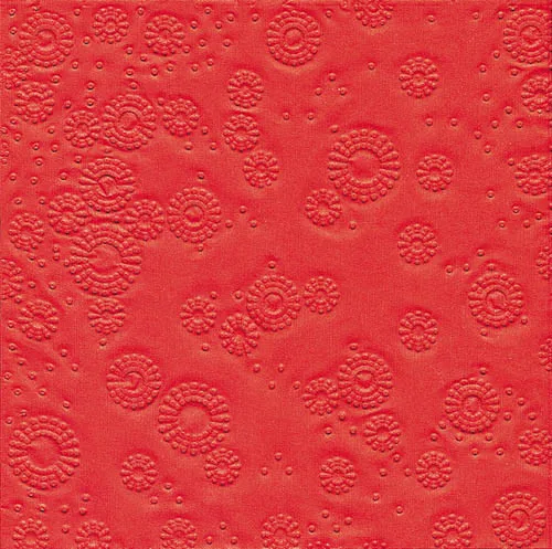 Servietten mit Prägung - Moments Uni rot