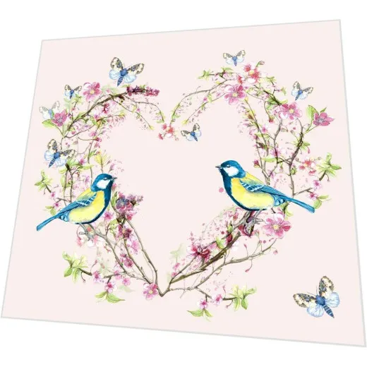 Cocktailservietten - Blaumeisen verliebt