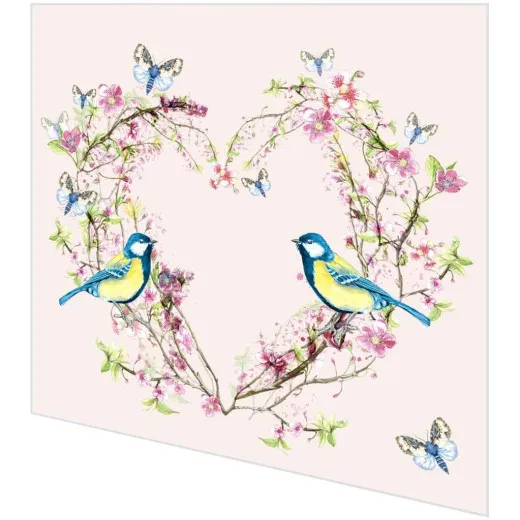 Cocktailservietten - Blaumeisen verliebt