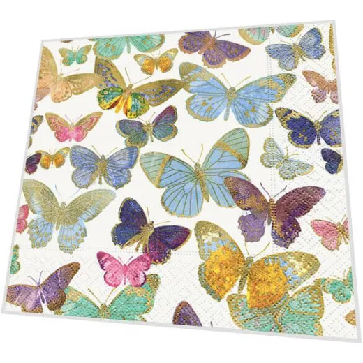Cocktailservietten - Goldene Schmetterlinge