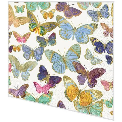 Cocktailservietten - Goldene Schmetterlinge
