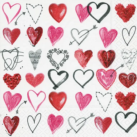 Cocktail napkins - Cupids arrow