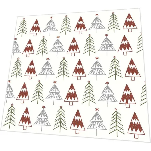 Cocktailservietten - Lustige Bäume rot