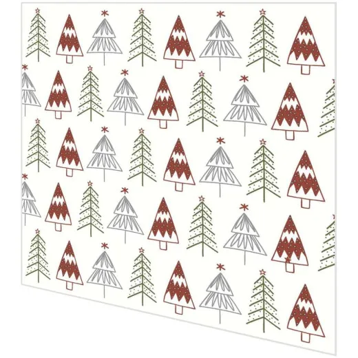 Cocktailservietten - Lustige Bäume rot