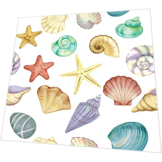 Cocktailservietten - Meeresufer mit Muscheln