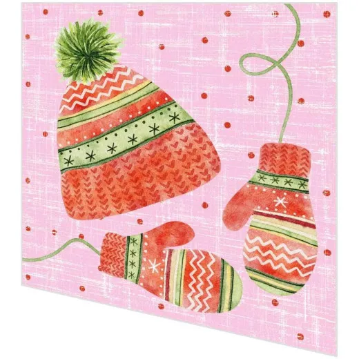 Cocktailservietten - Mütze und Handschuh