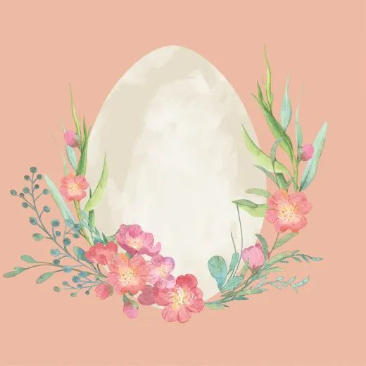 Cocktailservietten - Osterei mit Blumen