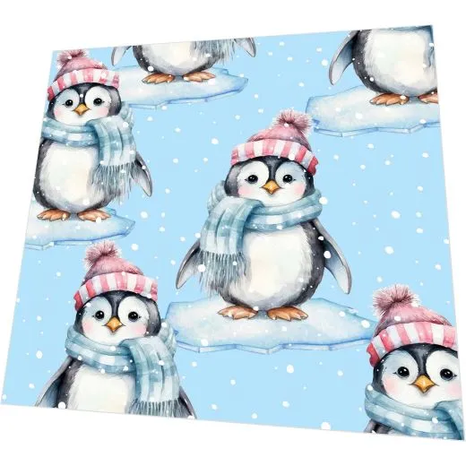 Cocktailservietten - Pinguine mit Mütze