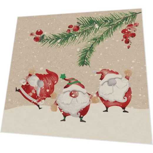 Cocktailservietten - Drei Santas - 100% Recycling