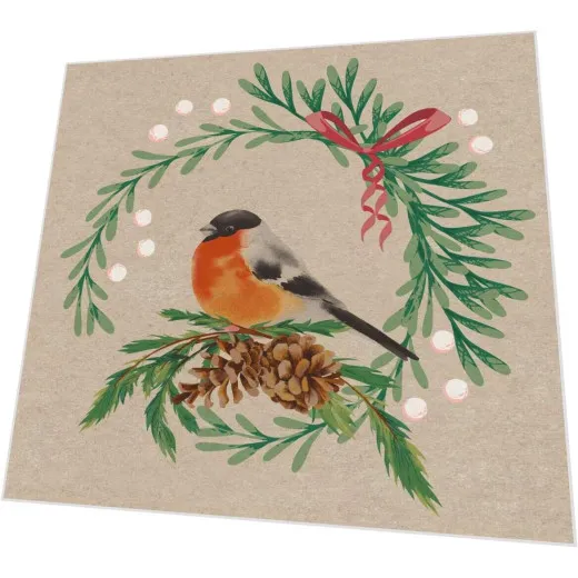 Cocktailservietten - Vogel im Zweig - 100% Recycling