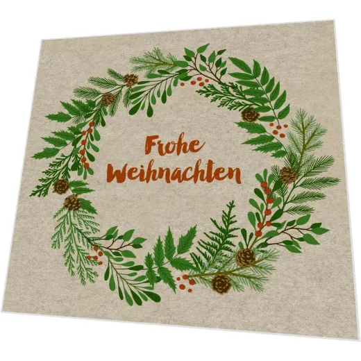 Cocktailservietten - Weihnachtskranz - 100% Recycling