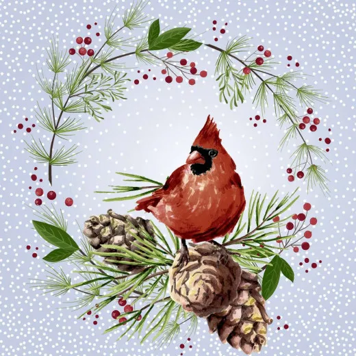 Cocktail napkins - Winter Cardinal