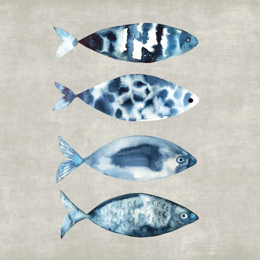 Cocktailservietten - Viele Fische