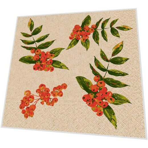Cocktail napkins - Rowan berry - 100% of recycling