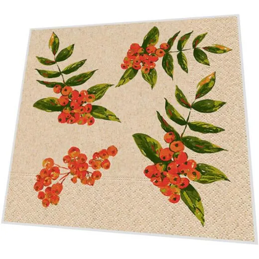 Cocktailservietten - Vogelbeere - 100% Recycling