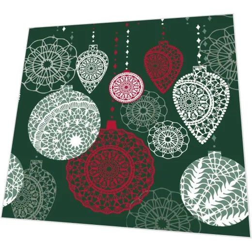 Cocktailservietten - Weihnachtskugeln auf Grün