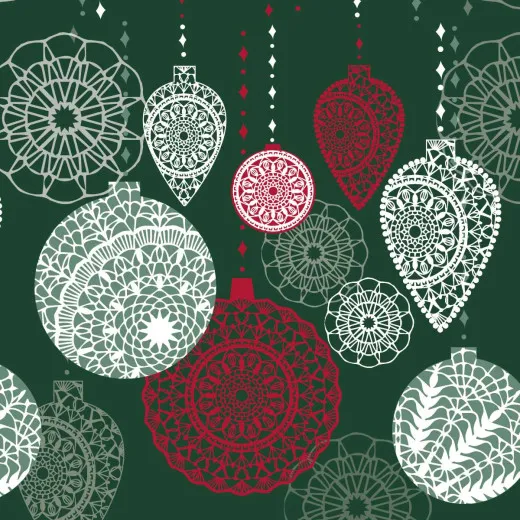 Cocktailservietten - Weihnachtskugeln auf Grün Cocktailservietten - Weihnachtskugeln auf Grün