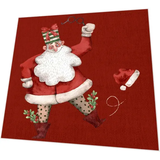 Cocktailservietten - Weihnachtsmann und Geschenke