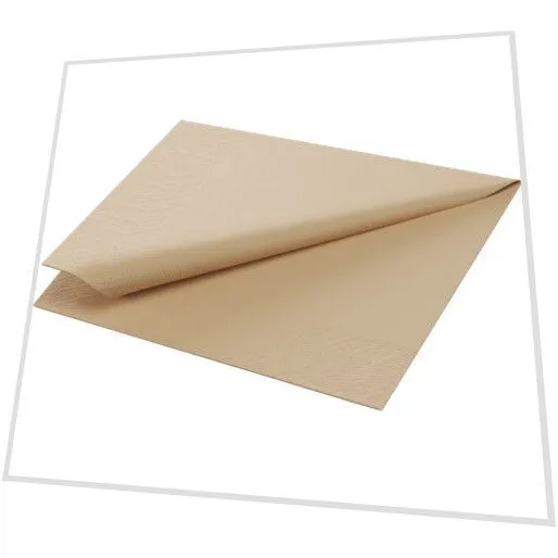 Duni Servietten - Natürliches Braun - Bio - Ohne Farbstoff - 33 x 33 cm