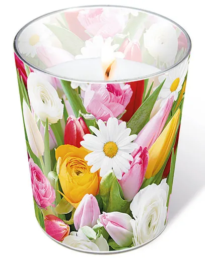 Candle in a glass - Colourful greetings