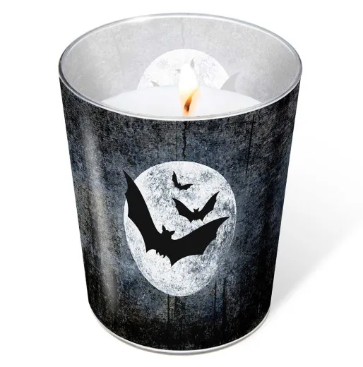 Candle in a glass - Moon and Bats