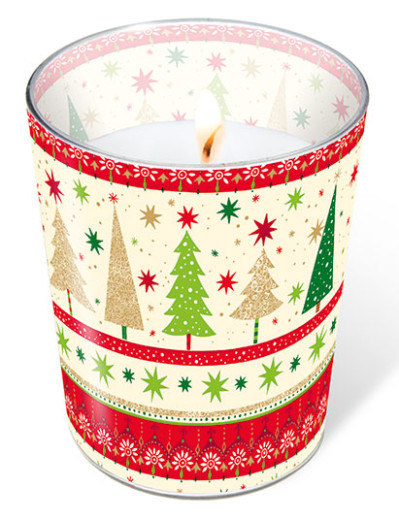 Candle in a glass - Simple Xmas trees