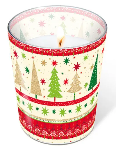 Candle in a glass - Simple Xmas trees