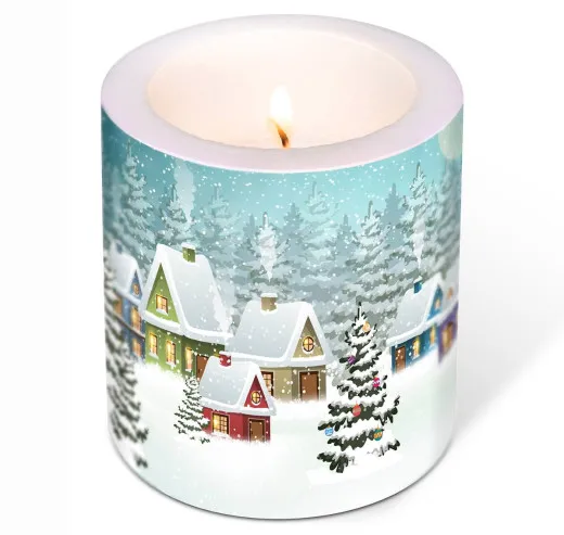 Candle - Village in Snow