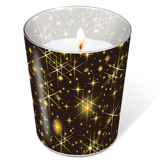 Candle in a glass - Glittering stars