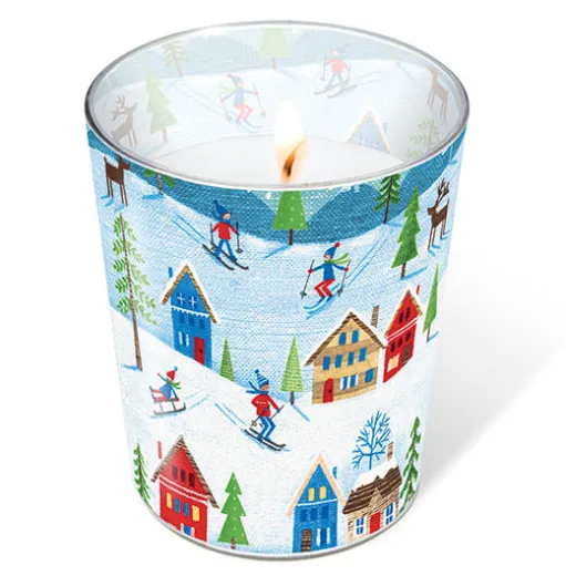 Candle in a glass - Winter sports