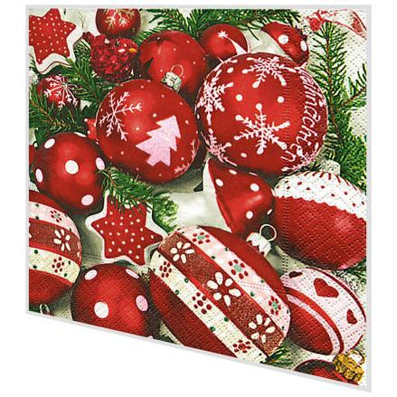 Napkins - Snow white in red