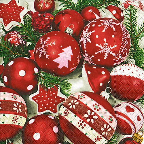 Napkins - Snow white in red Napkins - Snow white in red