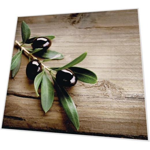 Napkins - Olives on a wood