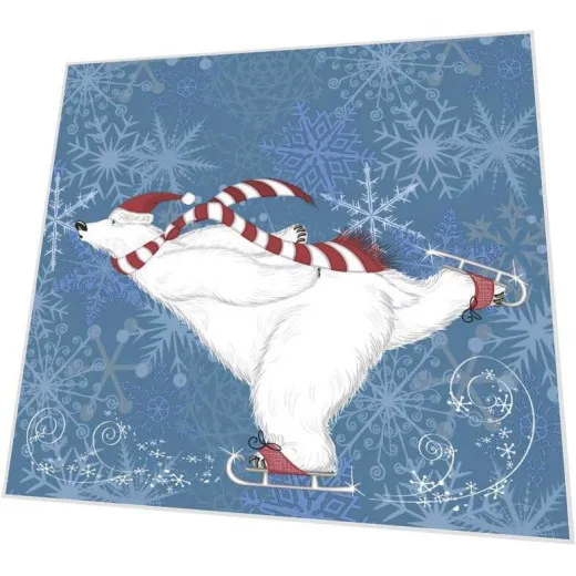 Servietten - Eisbär fährt Schlittschuh