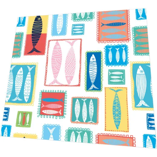 Servietten - Fischmuster - Retro-Fisch