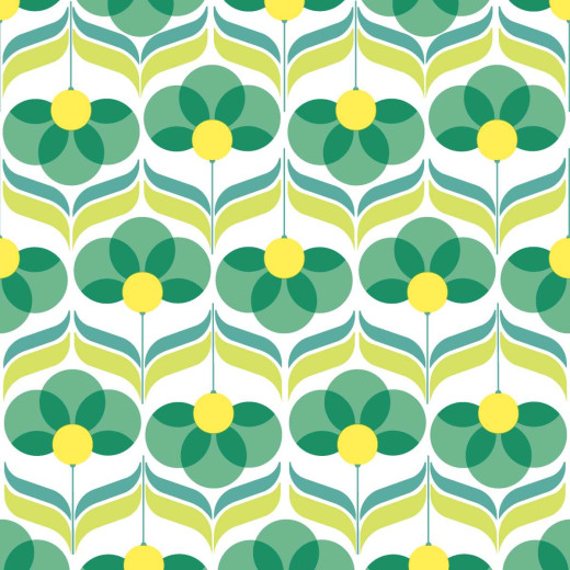 Napkins - Geo Flowers Green