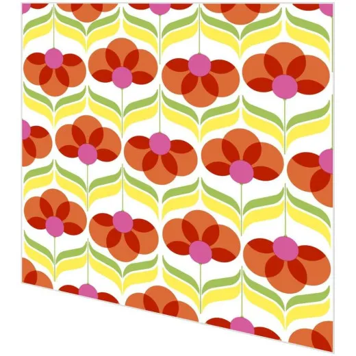 Servietten - Geo-Blumen Rot