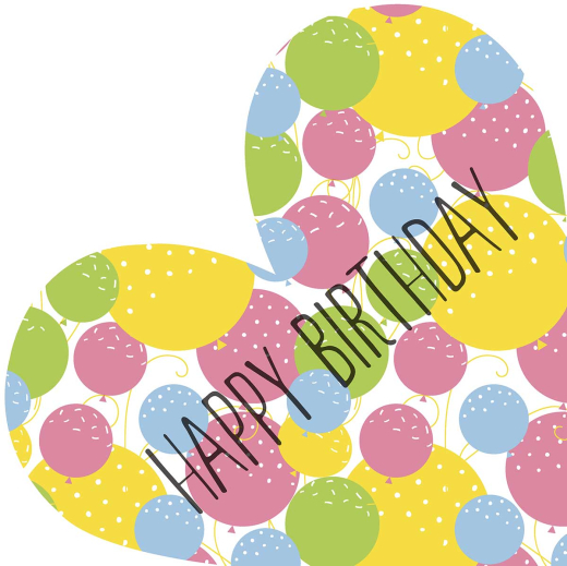 Napkins punched in form - Birthday Heart