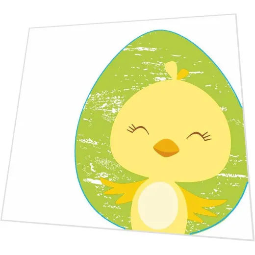 Servietten gestanzt - Huhn im Ei