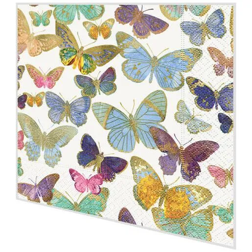 Servietten - Goldene Schmetterlinge