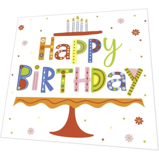 Servietten - Happy Birthday Torte