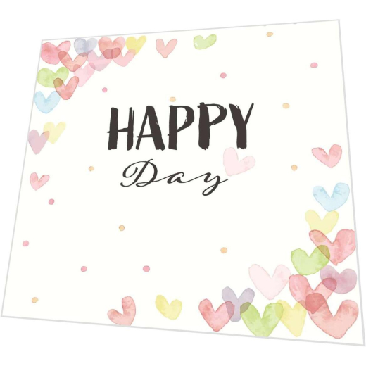 Servietten - Herzen und Happy Day