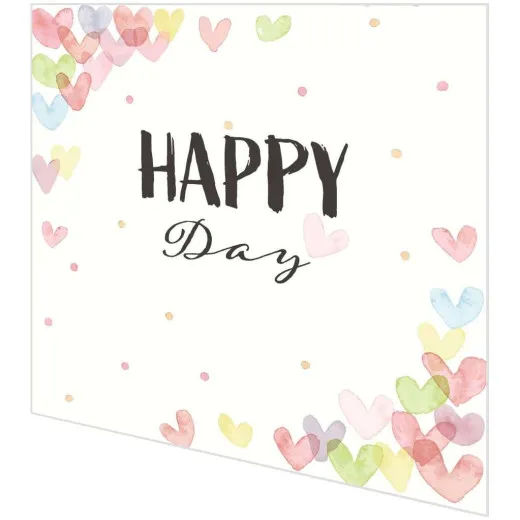 Servietten - Herzen und Happy Day