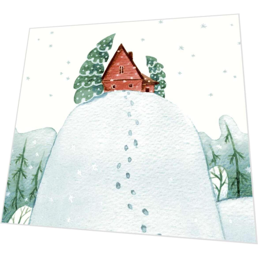 Servietten - Hütte auf dem Berg