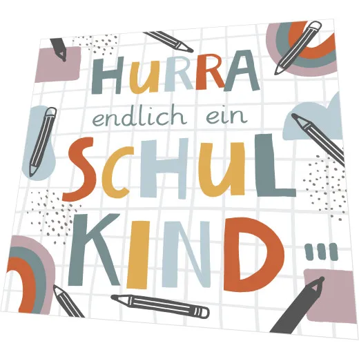 Servietten - Hurra endlich ein Schulkind