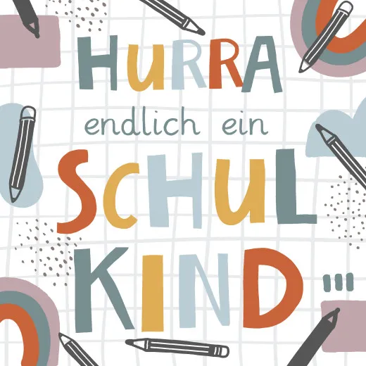 Servietten - Hurra endlich ein Schulkind