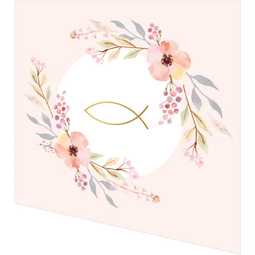 Servietten - Kommunion Fische Ichthys rosa