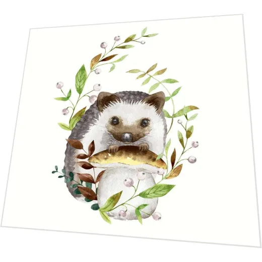 Servietten - Igel mit Pilz